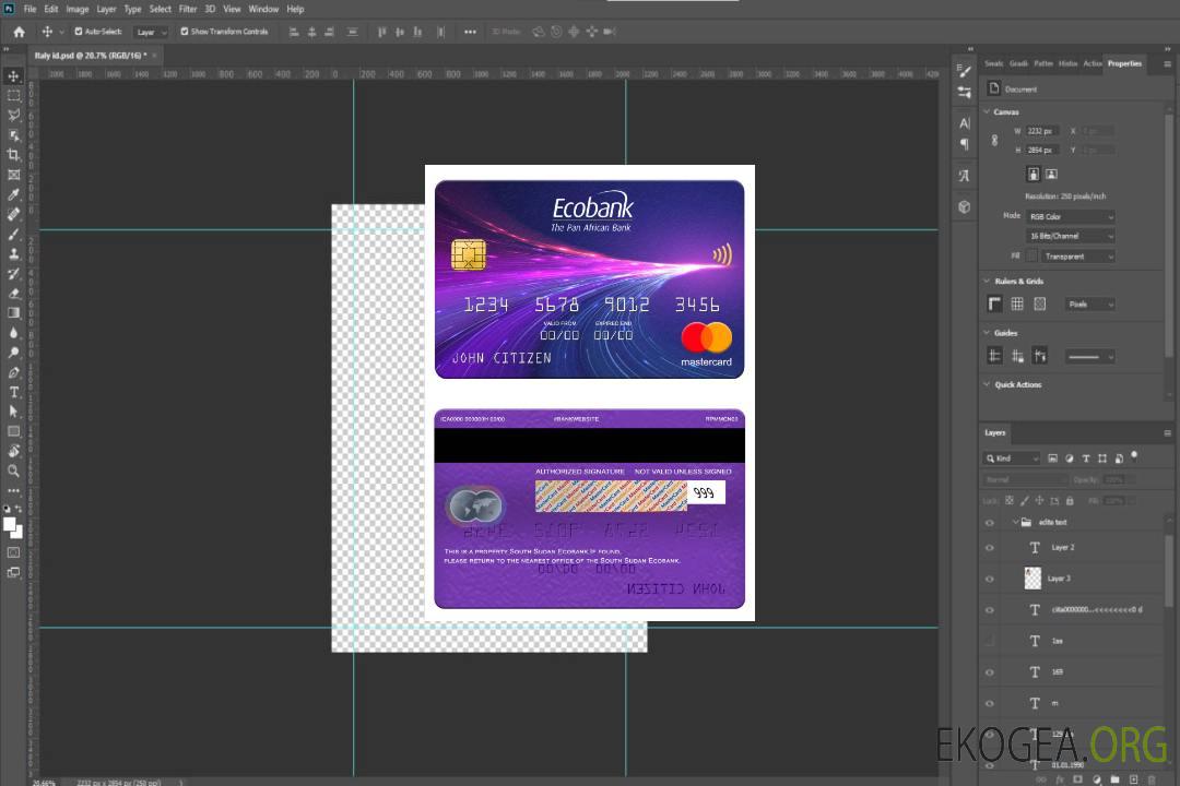 Soudan du Sud Ecobank mastercard template